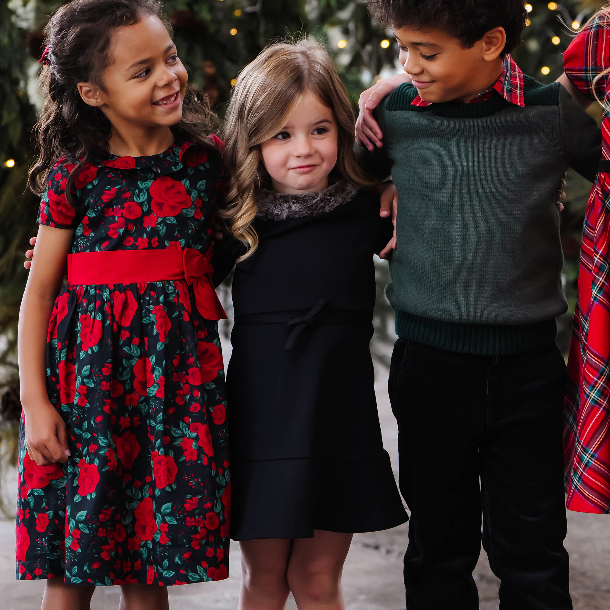 Long Sleeve Ponte Dress With Faux Fur