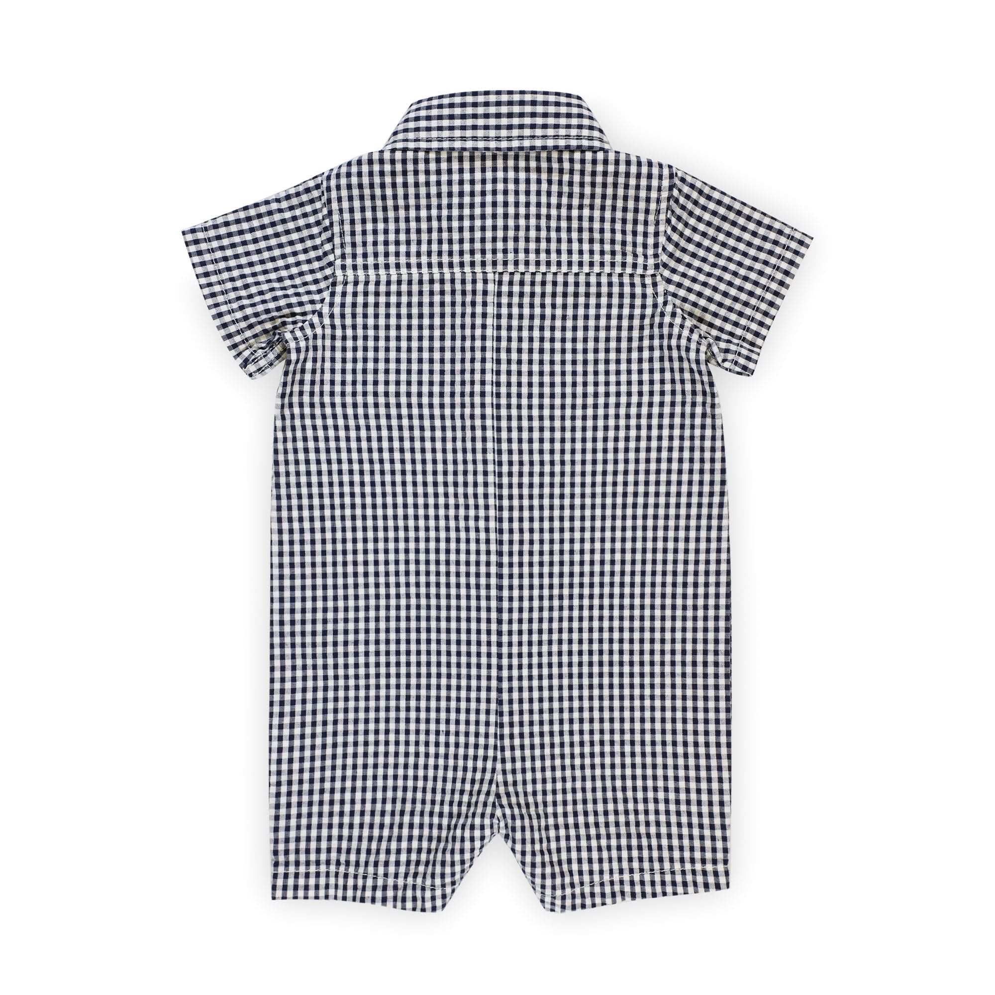 Organic Seersucker Button Front Romper