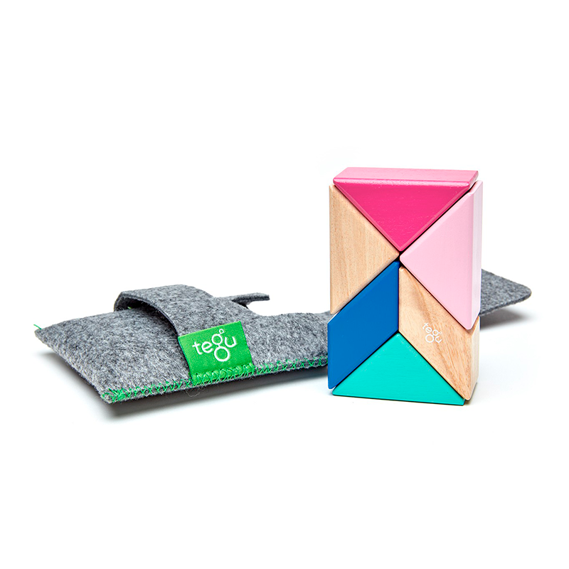 Pocket Pouch Prism <br>magnetic Wooden Blocks <br>6 Pieces