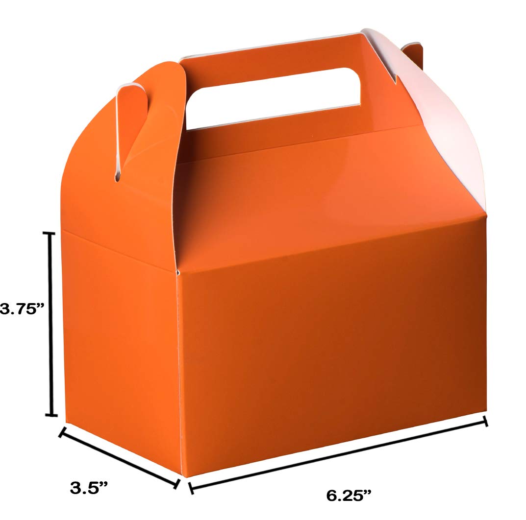 Party Favors Paper Orange Treat Boxes 20 Pack 6.25" X 3.75" X 3.5"