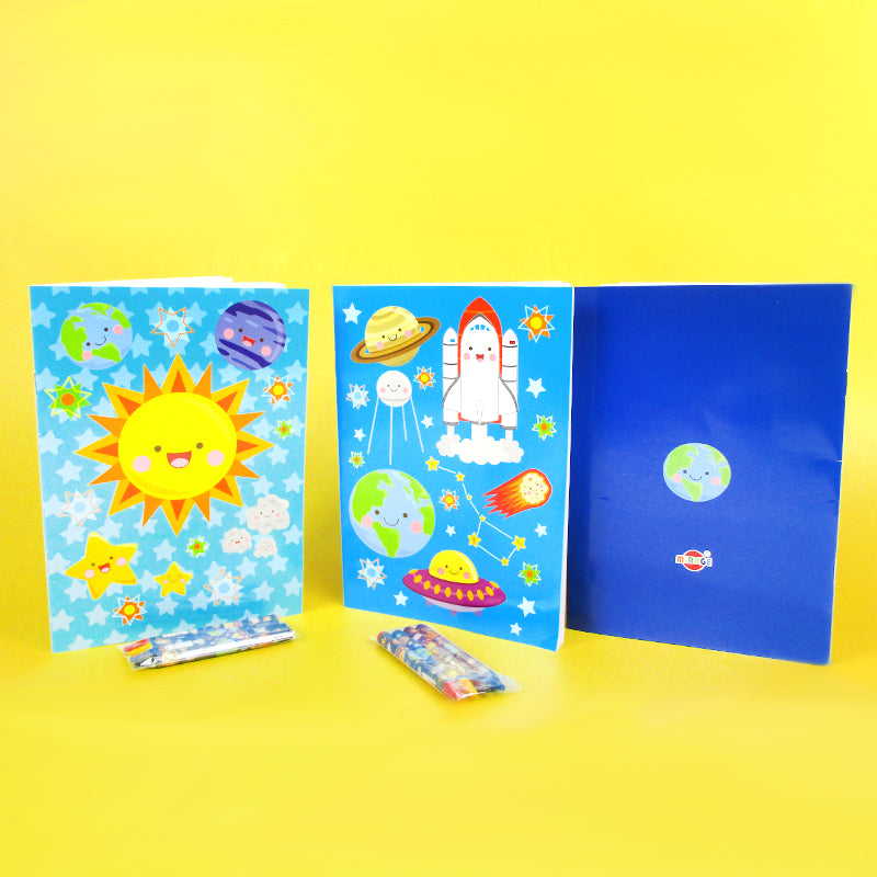 Outer Space Coloring Books With Crayons Party Favors - Set Of 6 Or 12