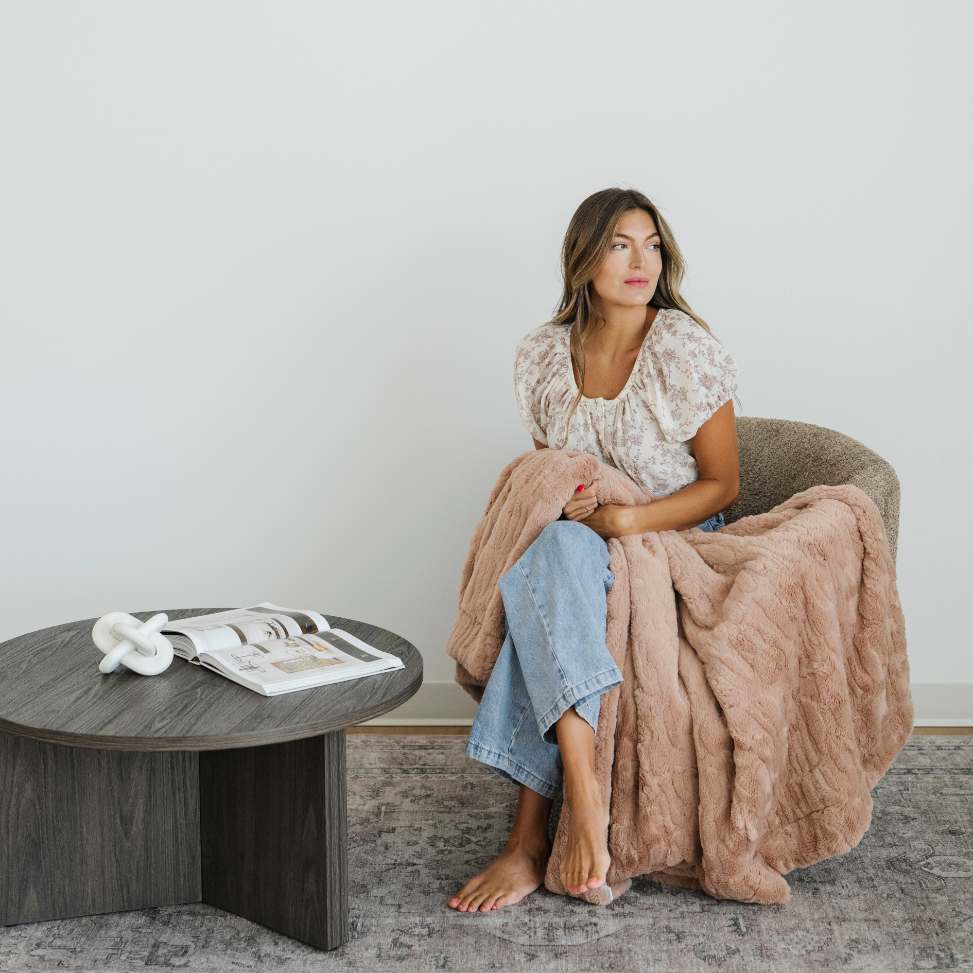 Patterned Faux Fur Throw Blankets