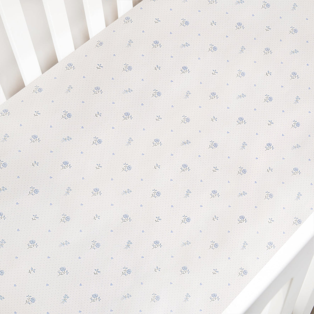 Ditsy Floral Crib Sheet - Blue