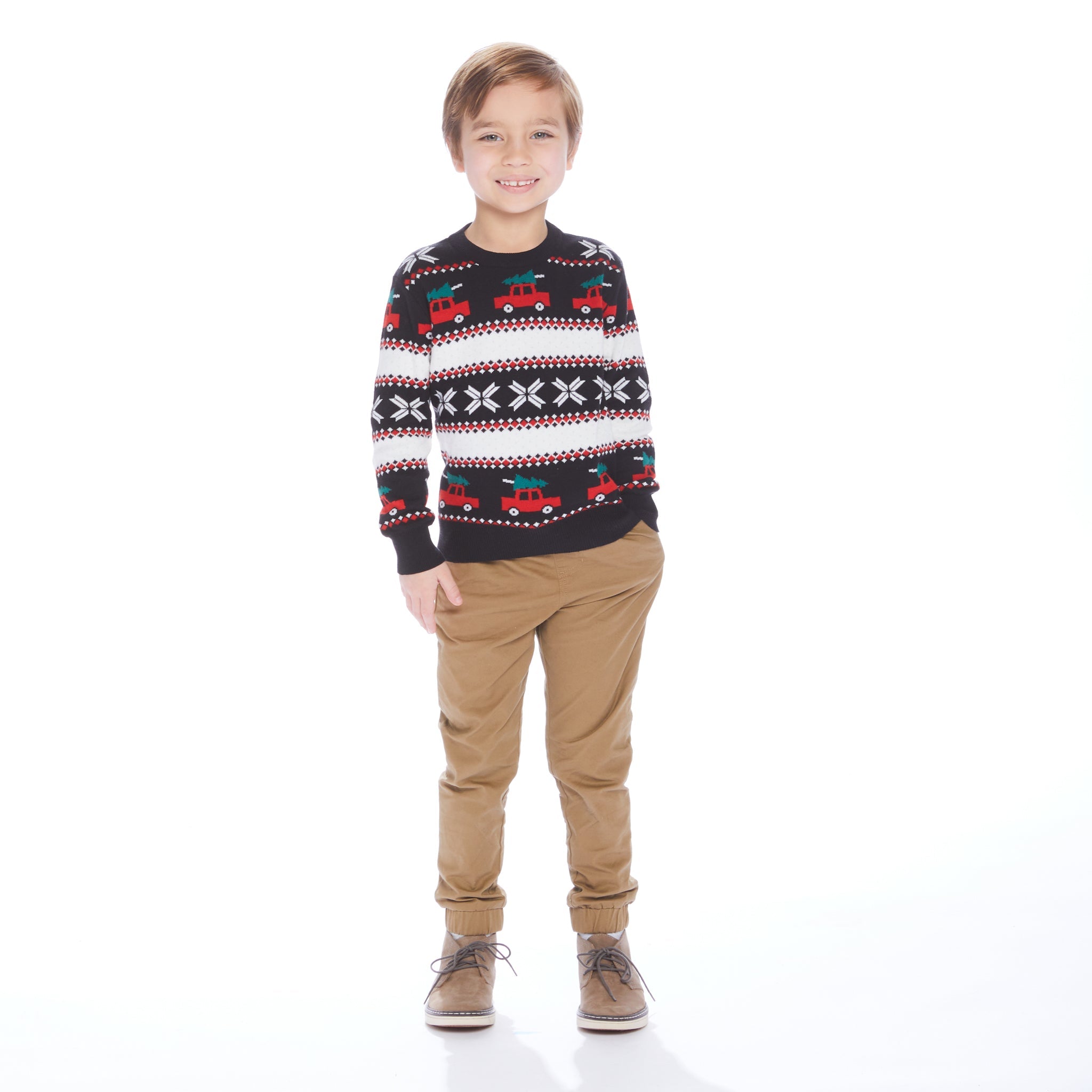 Holiday Jacquard Sweater Set  | Black