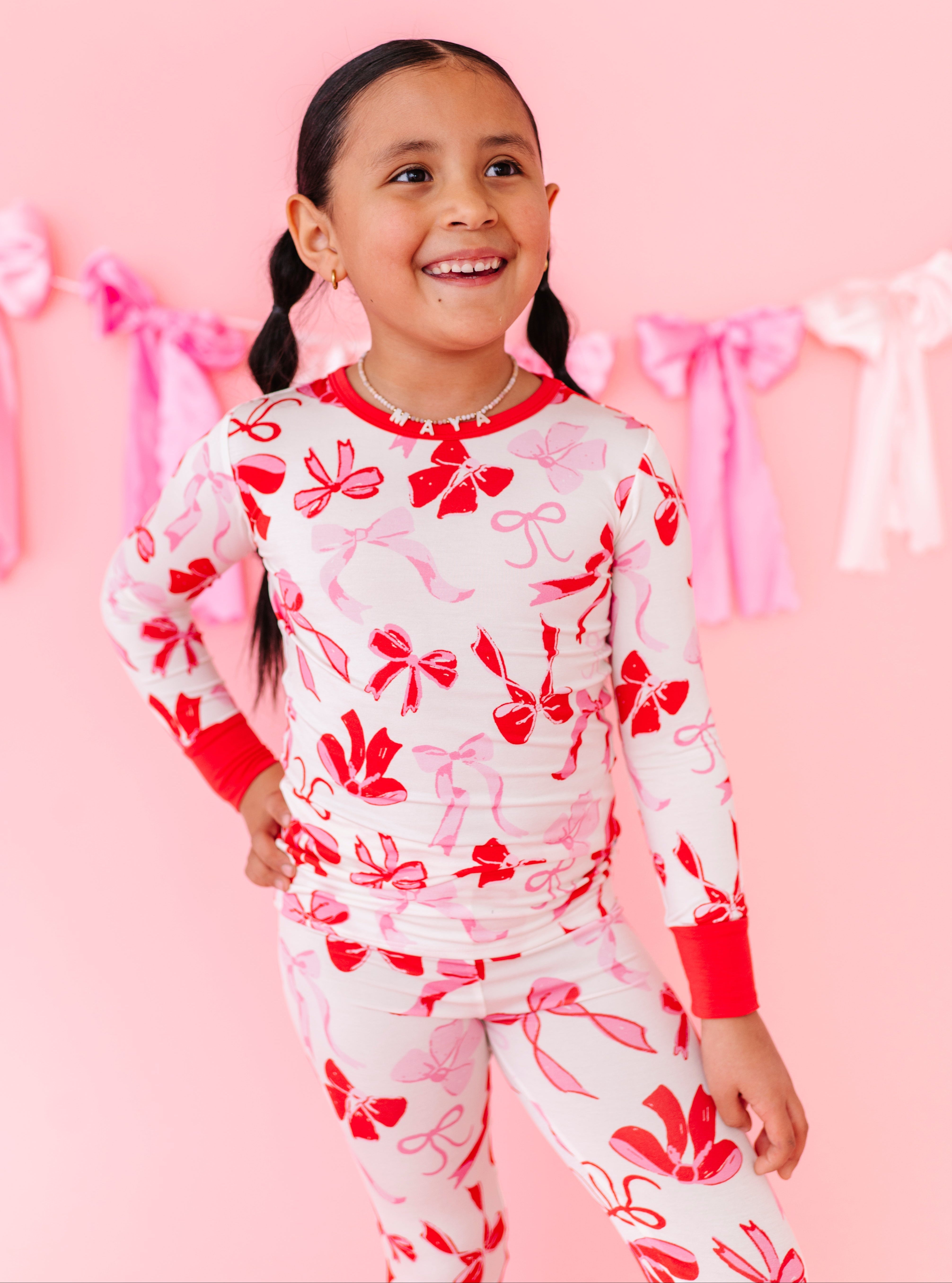 Blushing Bows 2-piece Pajamas