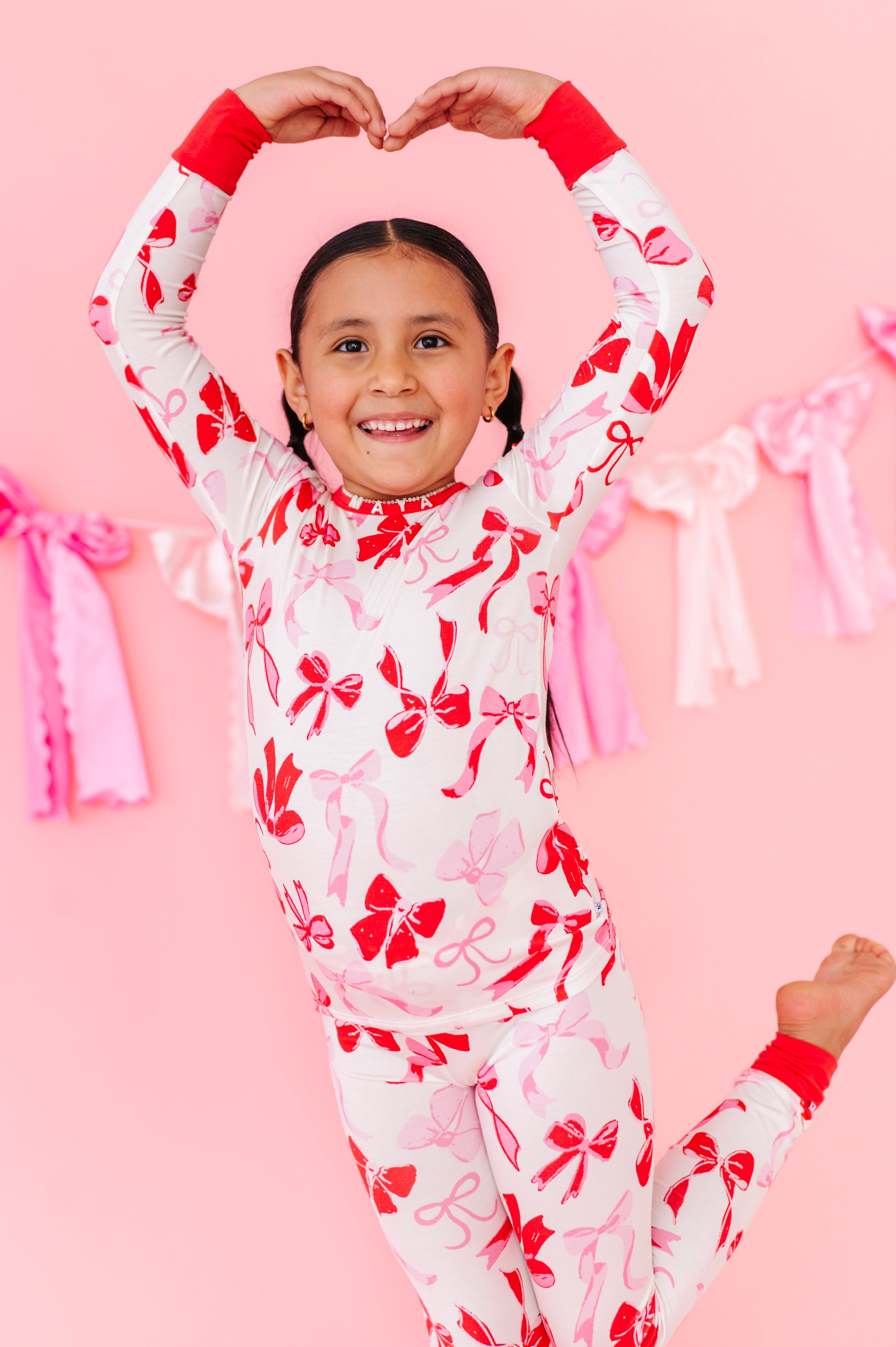 Blushing Bows 2-piece Pajamas