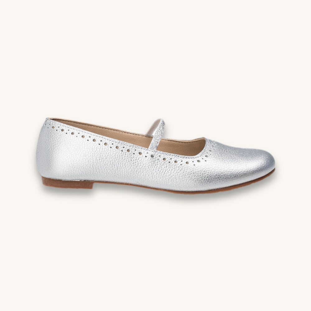 Sasha Ballerina Flat Silver