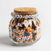 Happy Halloween Pumpkin Shaped Diy Letter Bead Jar With Happy Ghost Charm