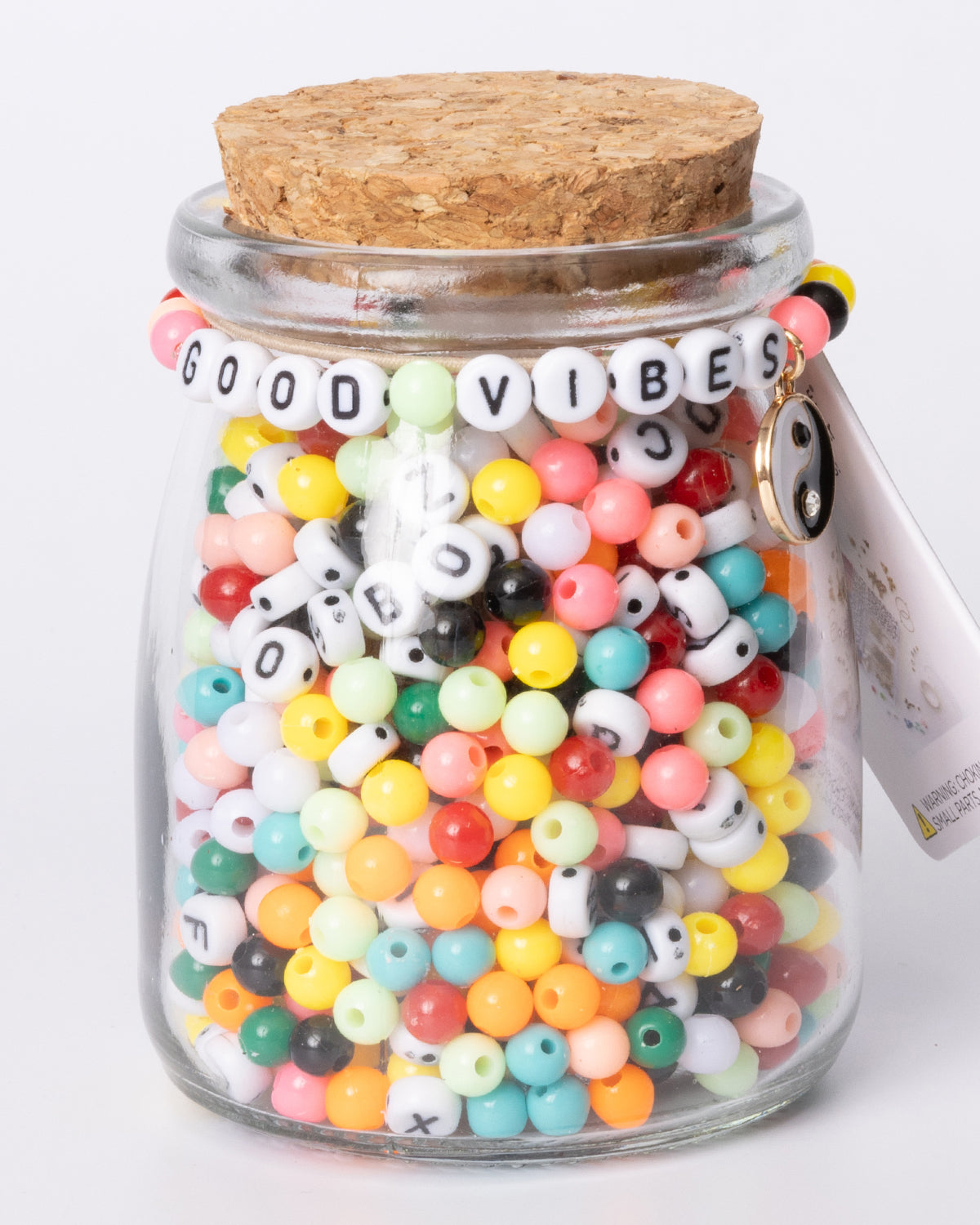 Good Vibes Yin Yang Charm Diy Letter Bead Jar