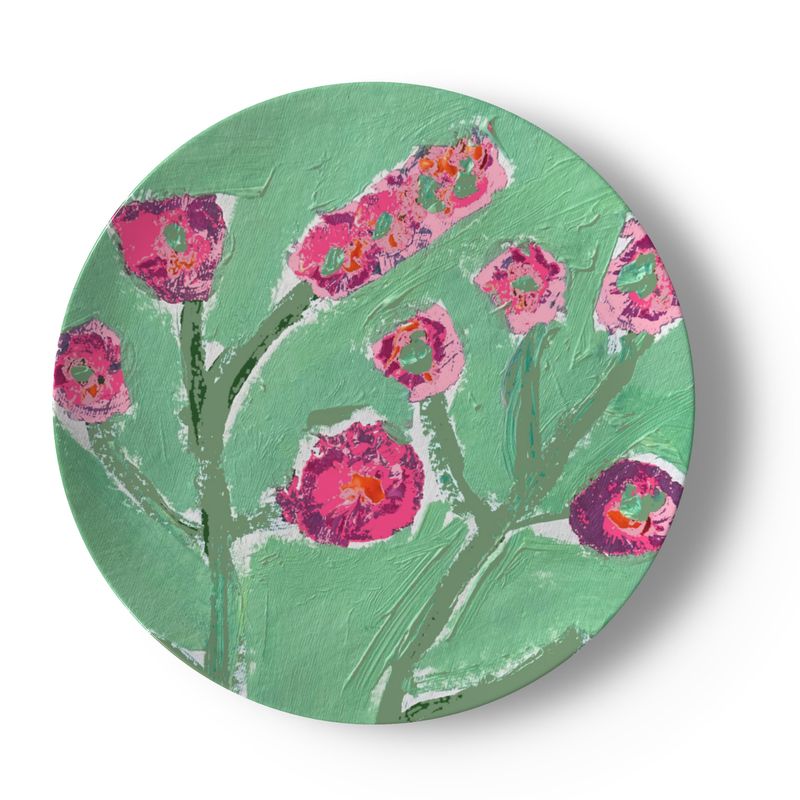 Hot Pink Hibiscus China Plate (set Of 4 Or 8)