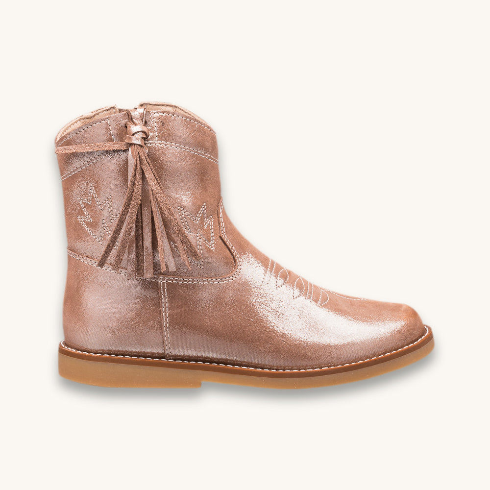 Hannah Suede Boot Metallic Blush