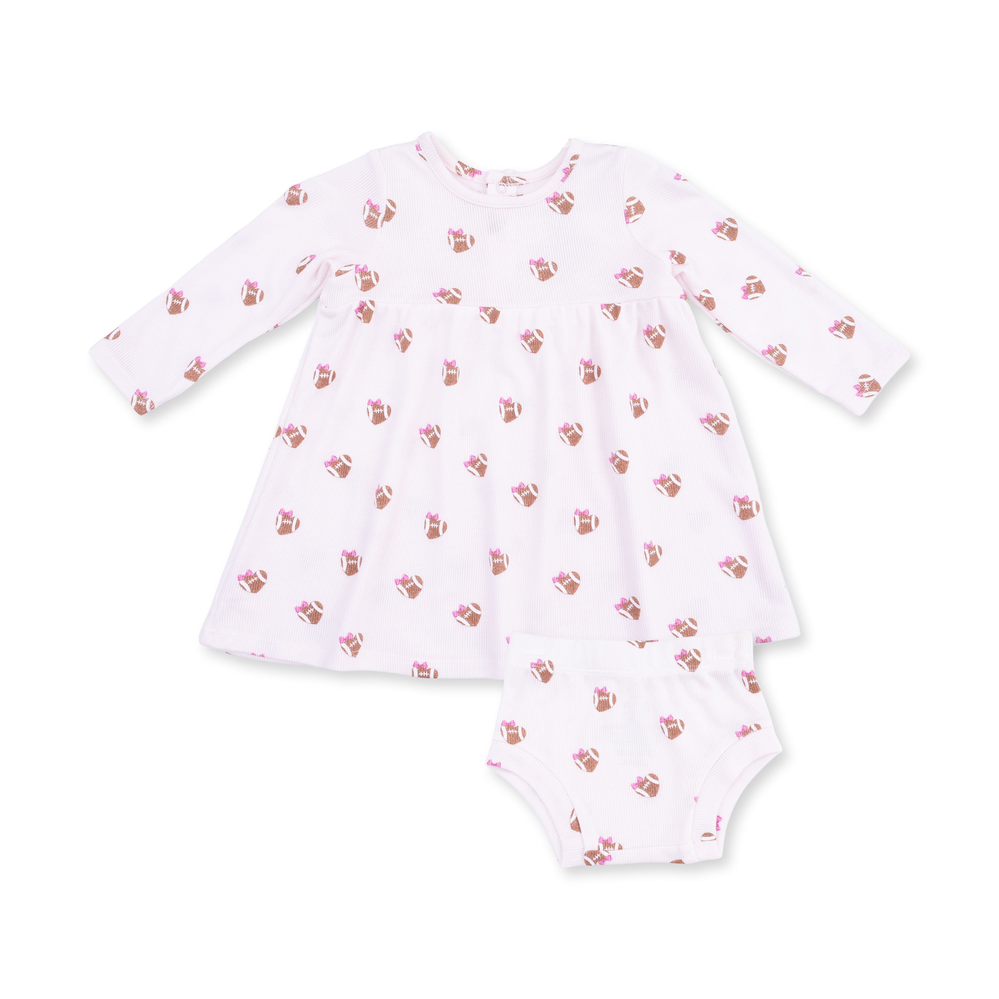 Mini Football Hearts - Simple Dress And Bloomer