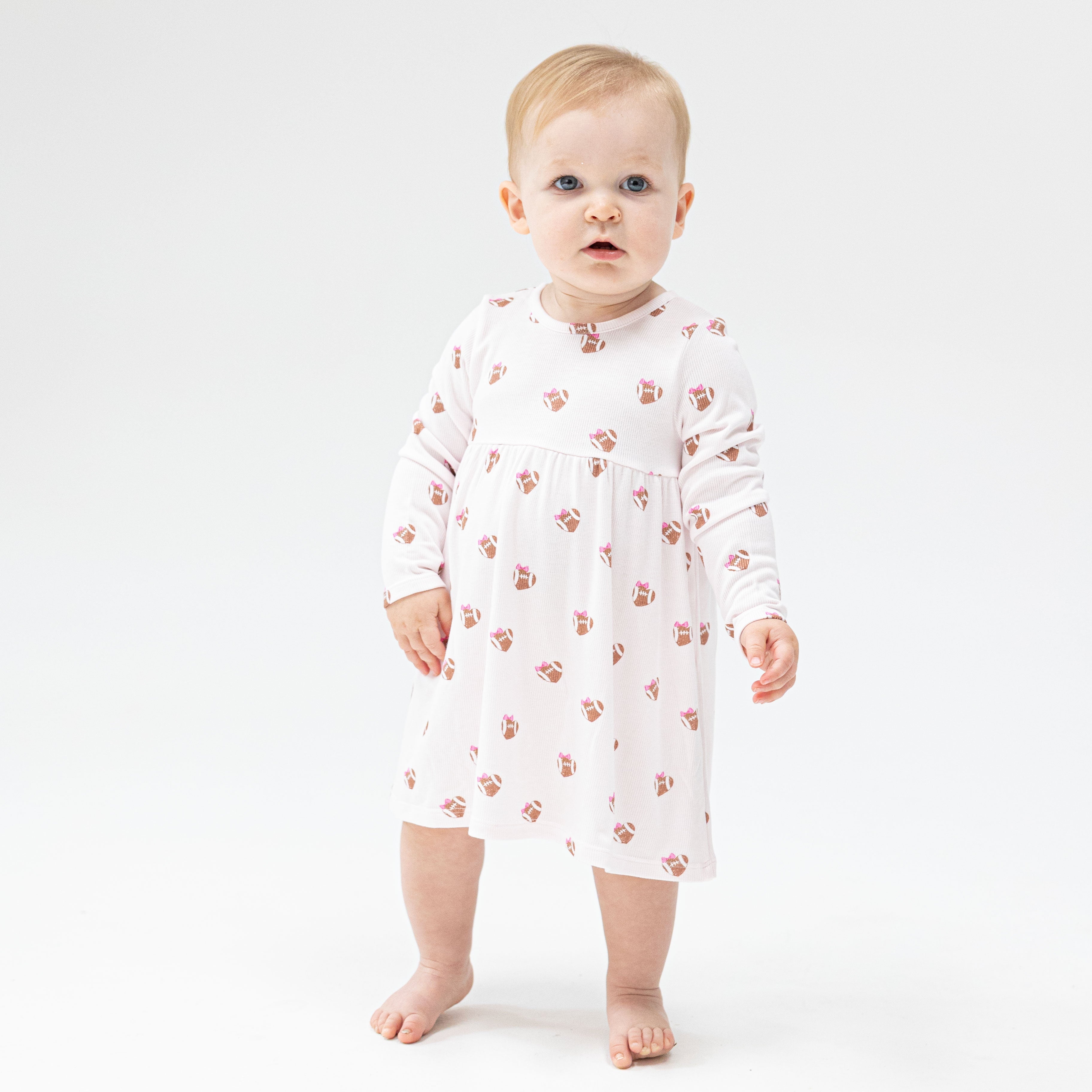 Mini Football Hearts - Simple Dress And Bloomer