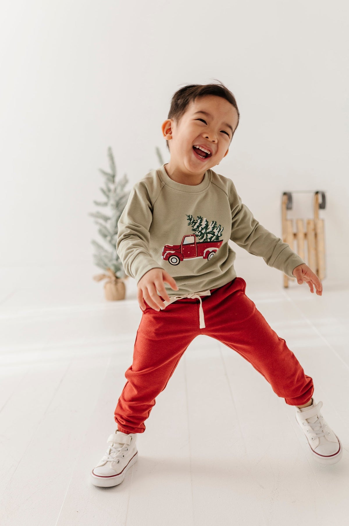 Boys Joggers In Berry Red