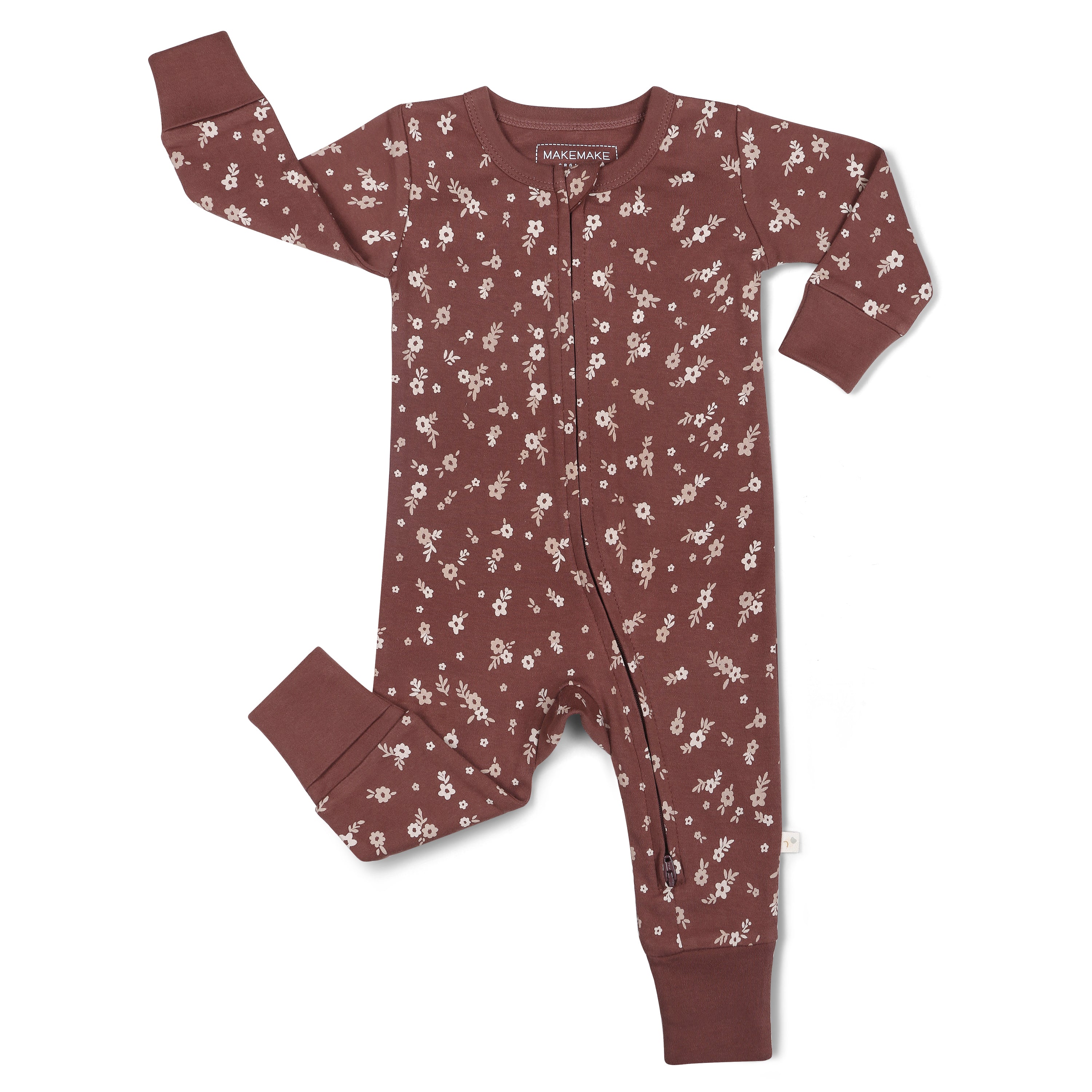 Organic 2-way Zip Romper - Winter Bloom