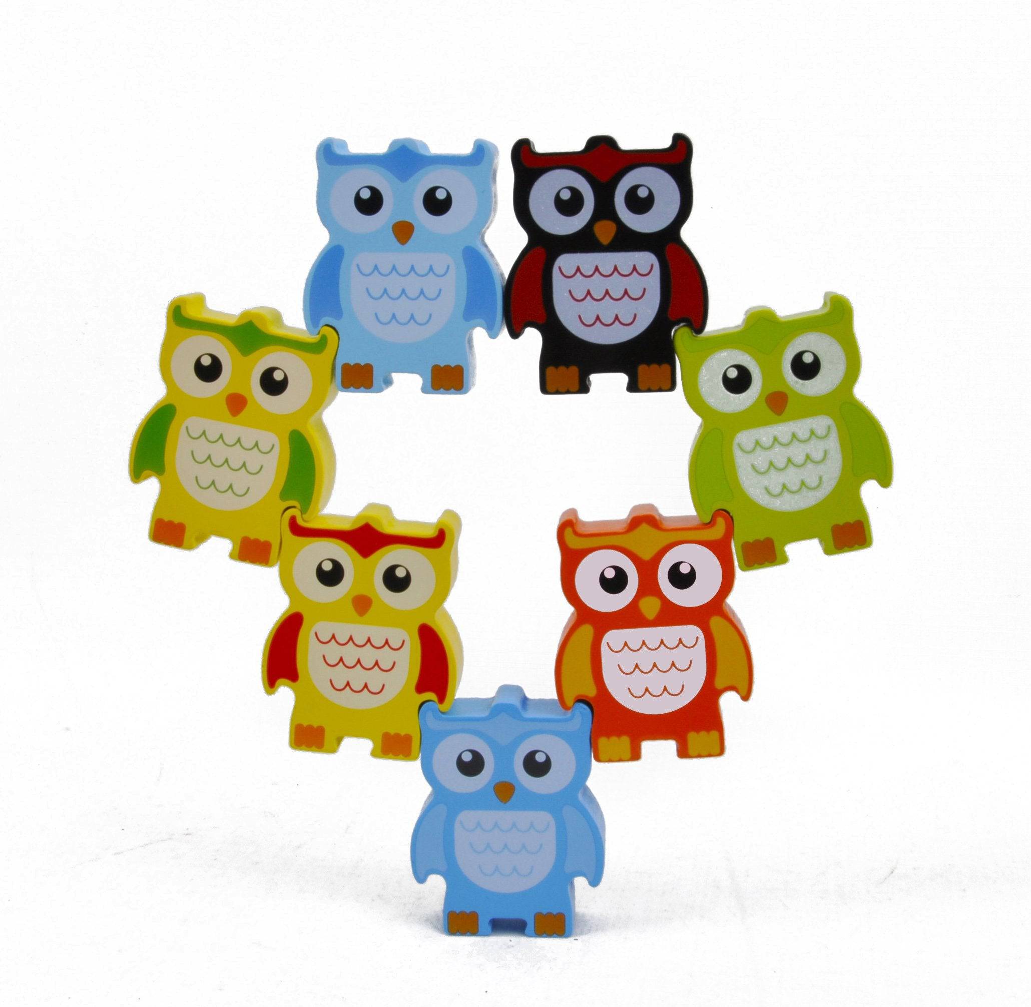 Stacking Owls Wood Balance Challenge