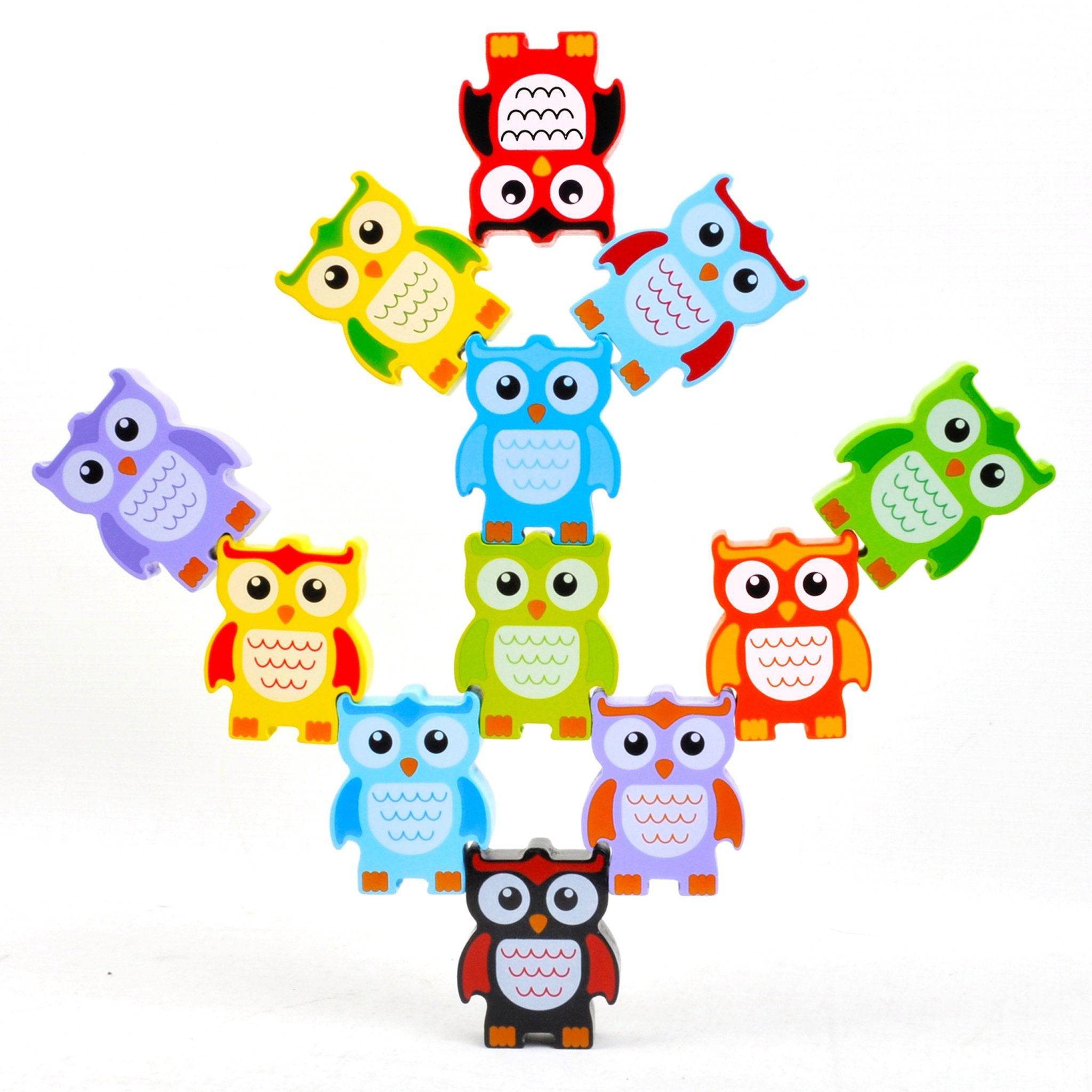 Stacking Owls Wood Balance Challenge