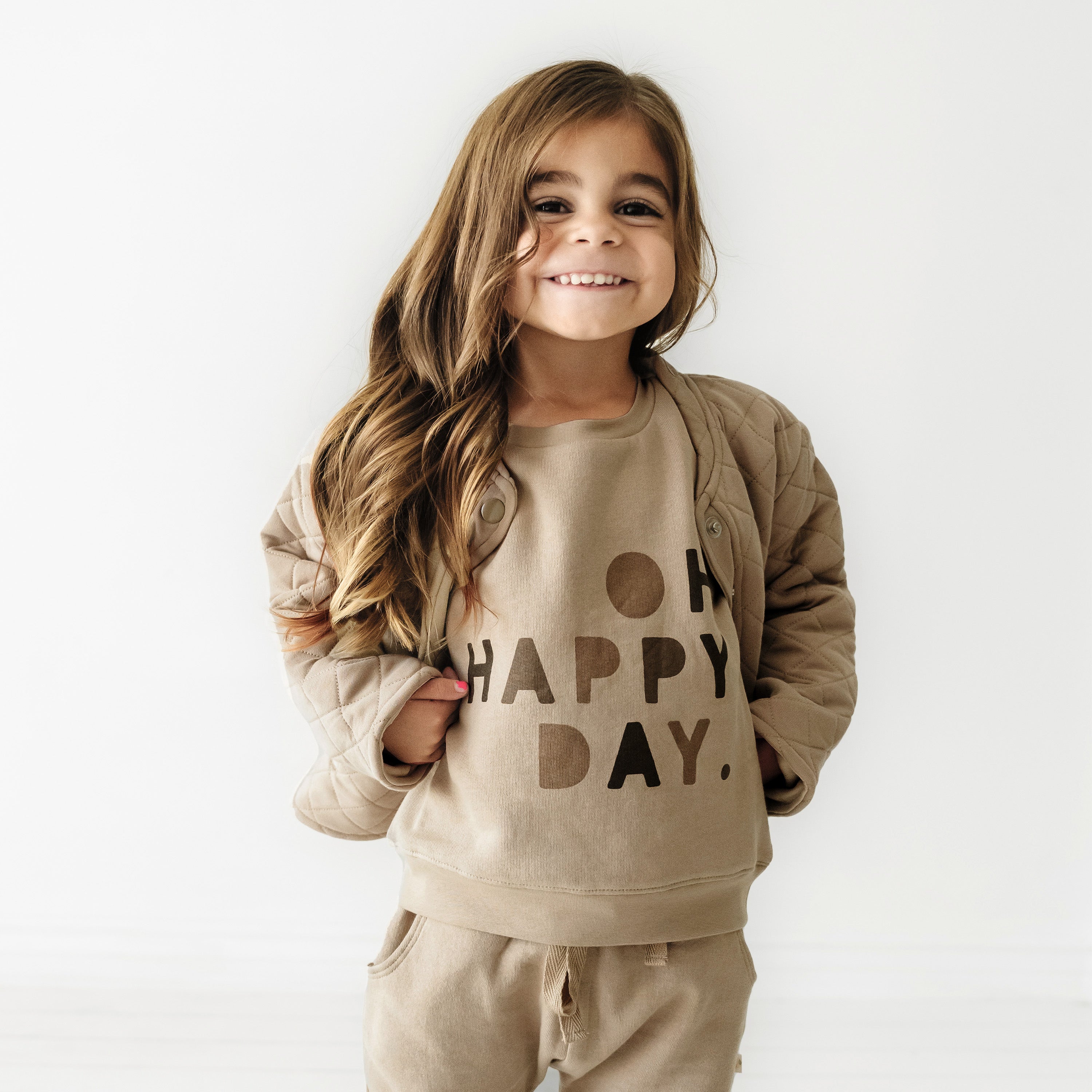 Organic Graphic Sweatshirt - Happy Day