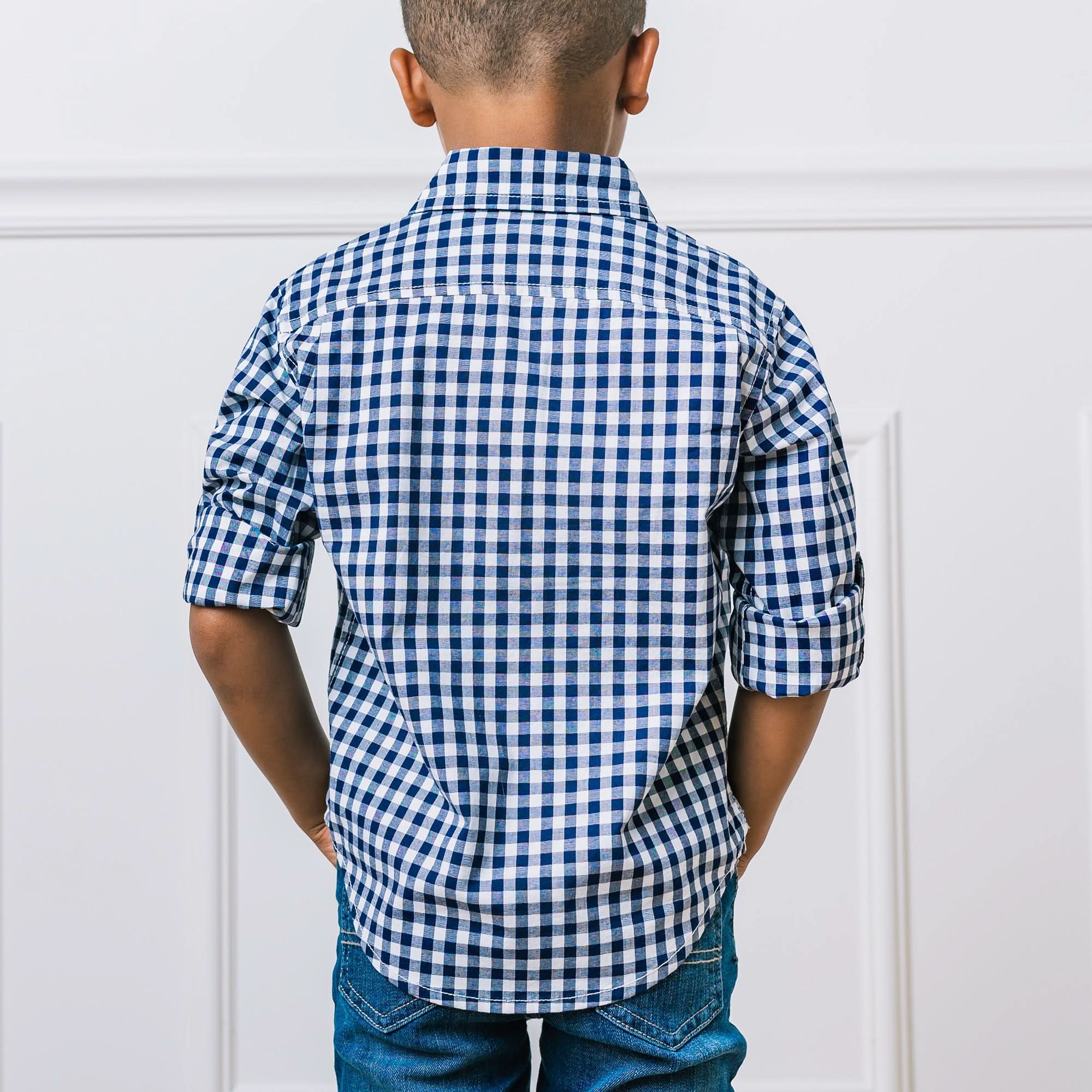 Organic Stretch Poplin Roll-up Shirt - Baby
