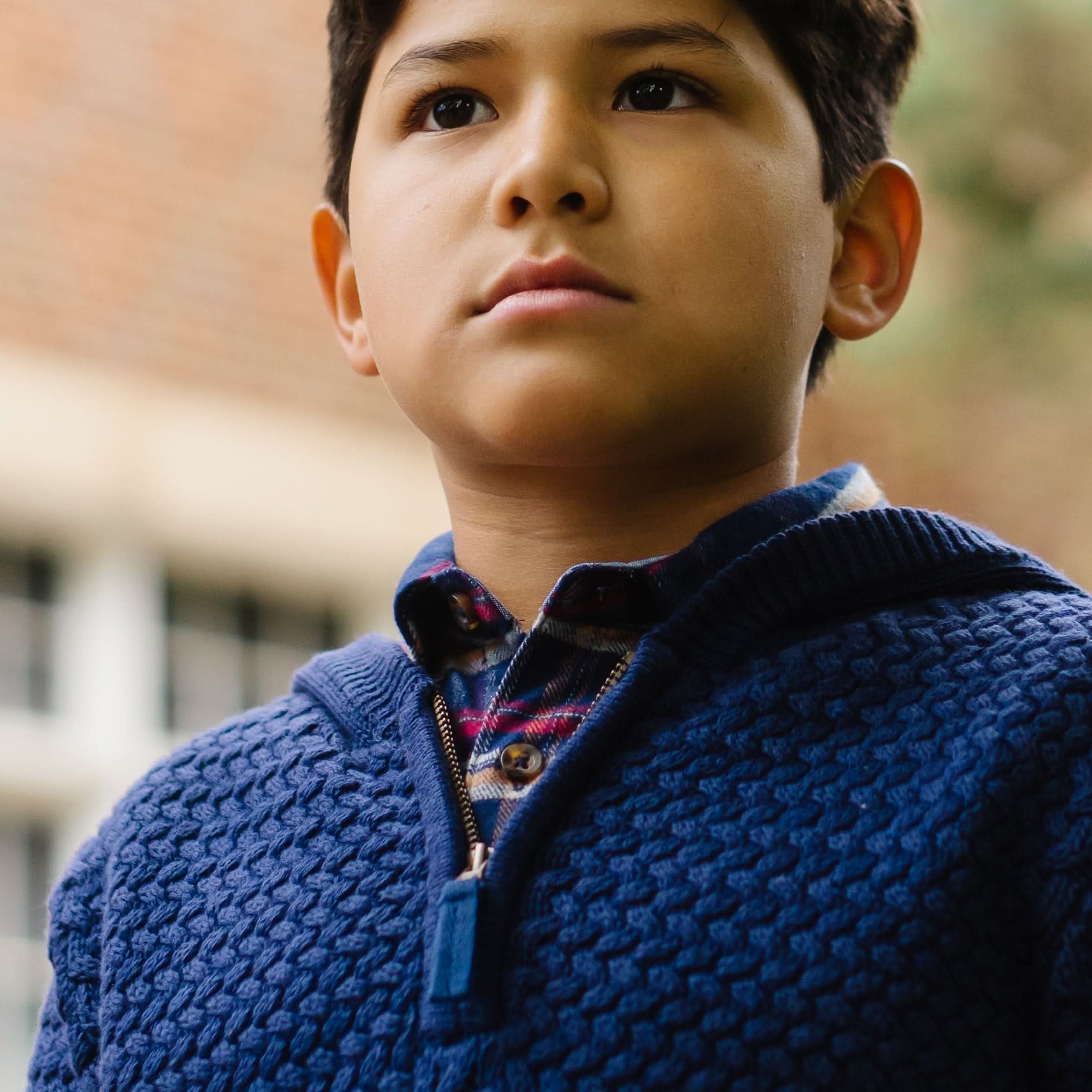 Hooded Half Zip Organic Sweater