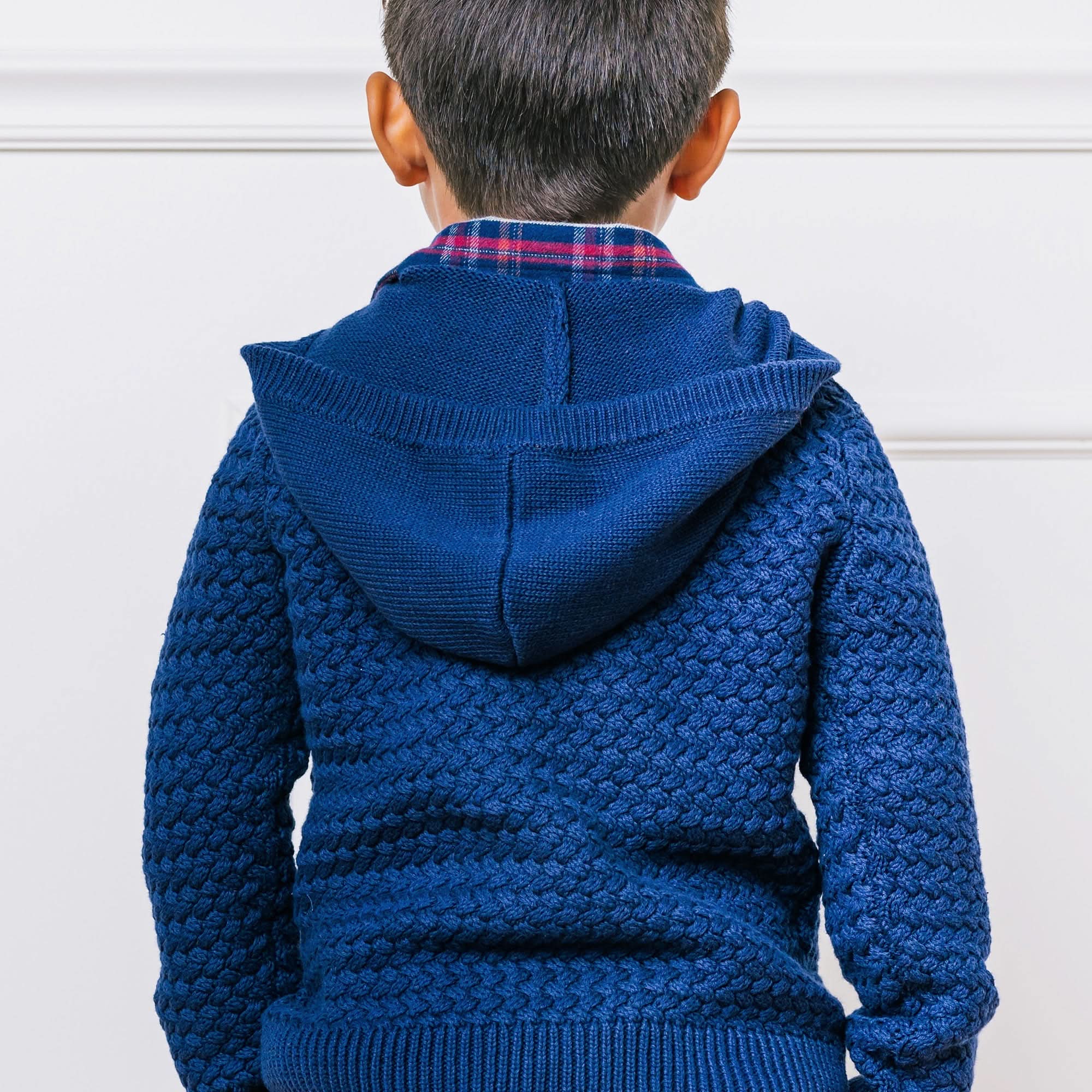 Hooded Half Zip Organic Sweater - Baby