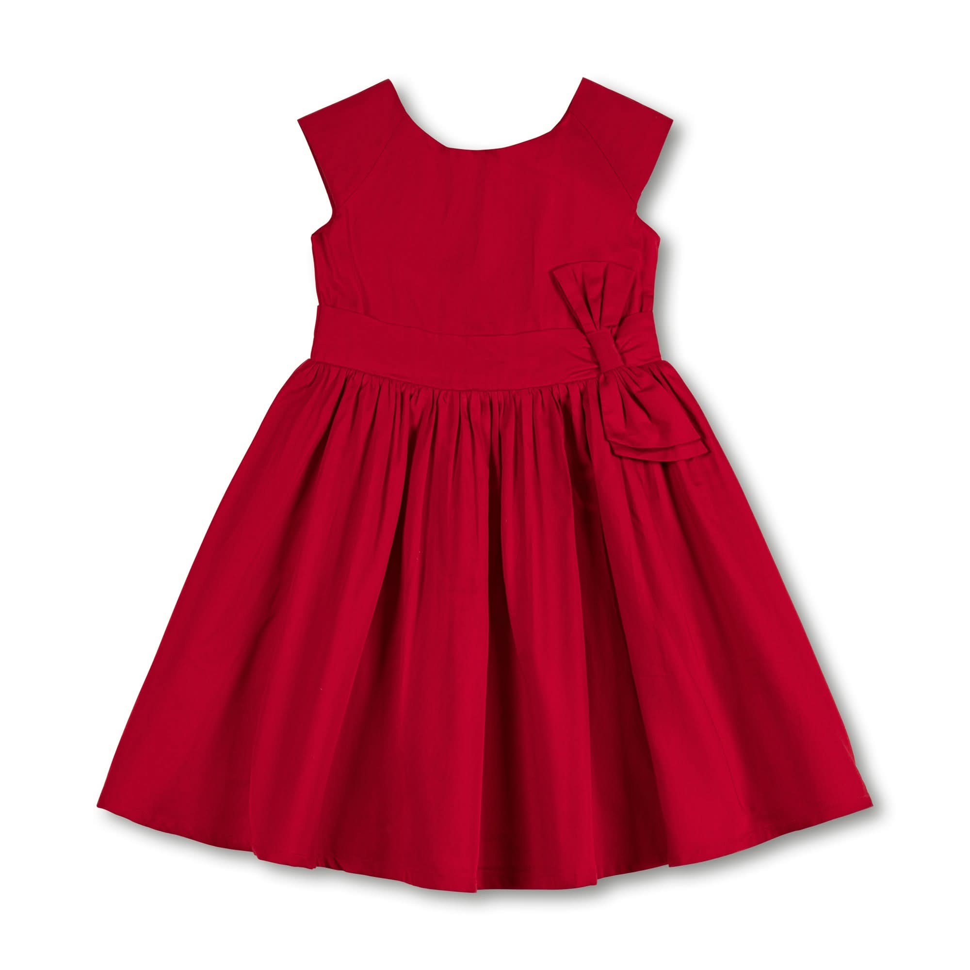 Organic Cap Sleeve Party Dress With Bow Sash