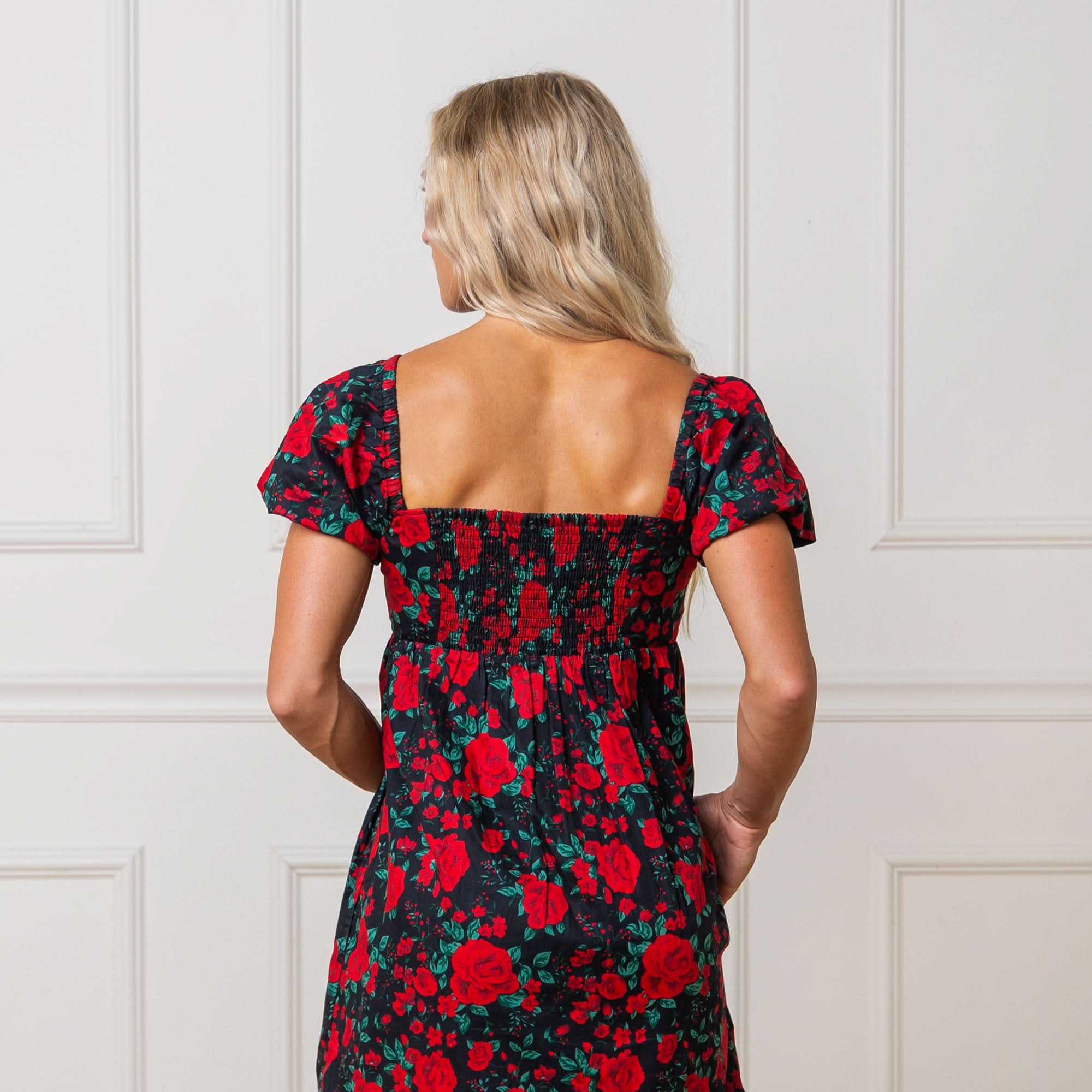 Puff Sleeve Crossover Dress