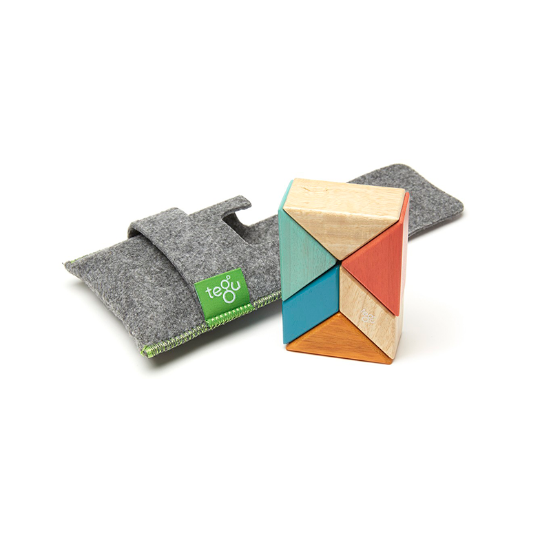 Pocket Pouch Prism <br>magnetic Wooden Blocks <br>6 Pieces