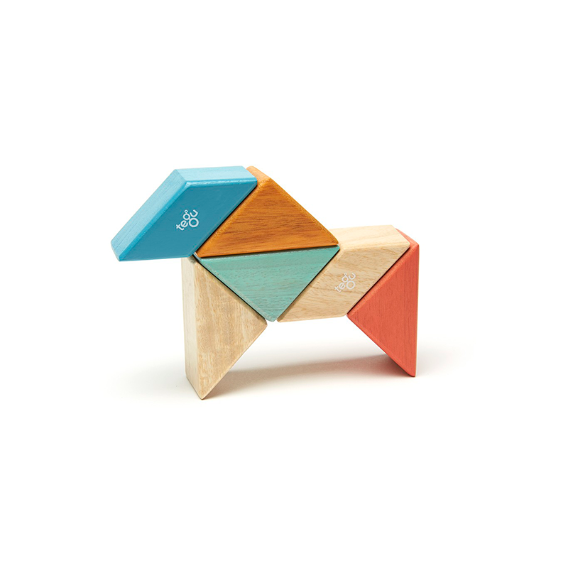 Pocket Pouch Prism <br>magnetic Wooden Blocks <br>6 Pieces