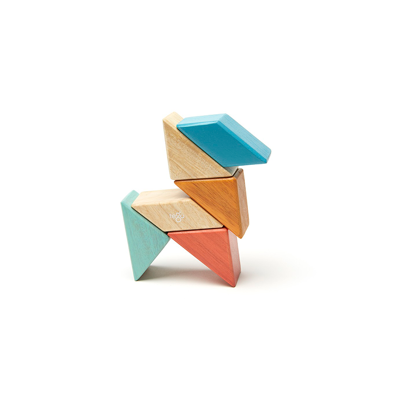 Pocket Pouch Prism <br>magnetic Wooden Blocks <br>6 Pieces