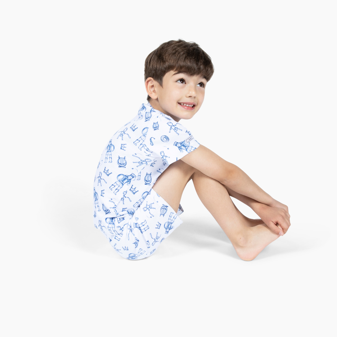 David & Goliath Blue Pj Shorts Set Cotton