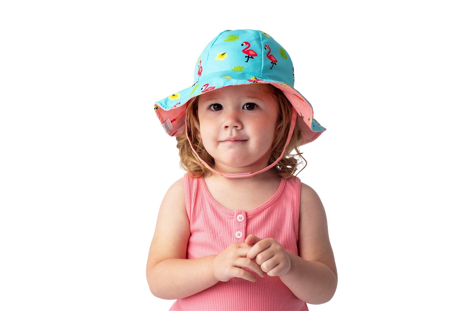 Baby/kids Reversible Patterned Sun Hat -  Flamingo | Fruit