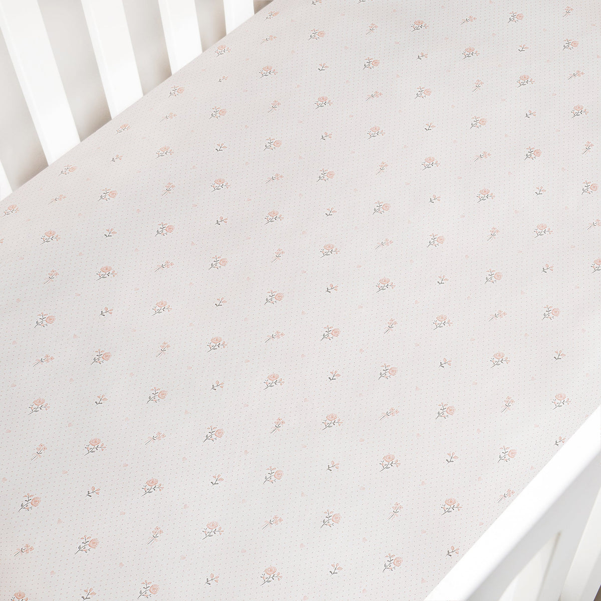 Ditsy Floral Crib Sheet - Pink