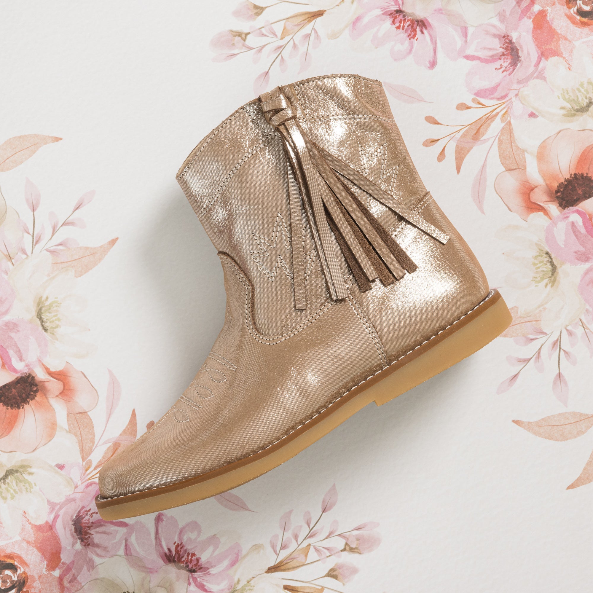 Hannah Suede Boot Metallic Blush