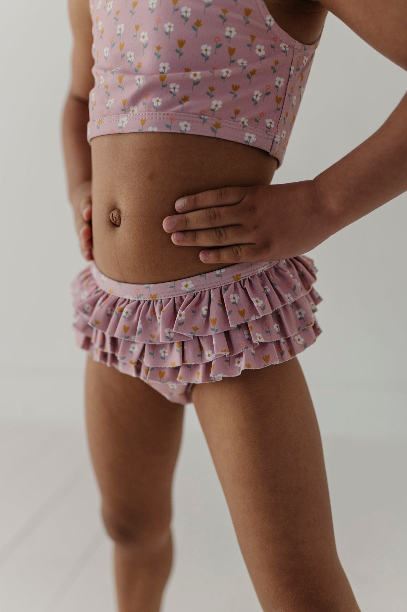 Girls Two-piece Swimsuit In Mini Daisy