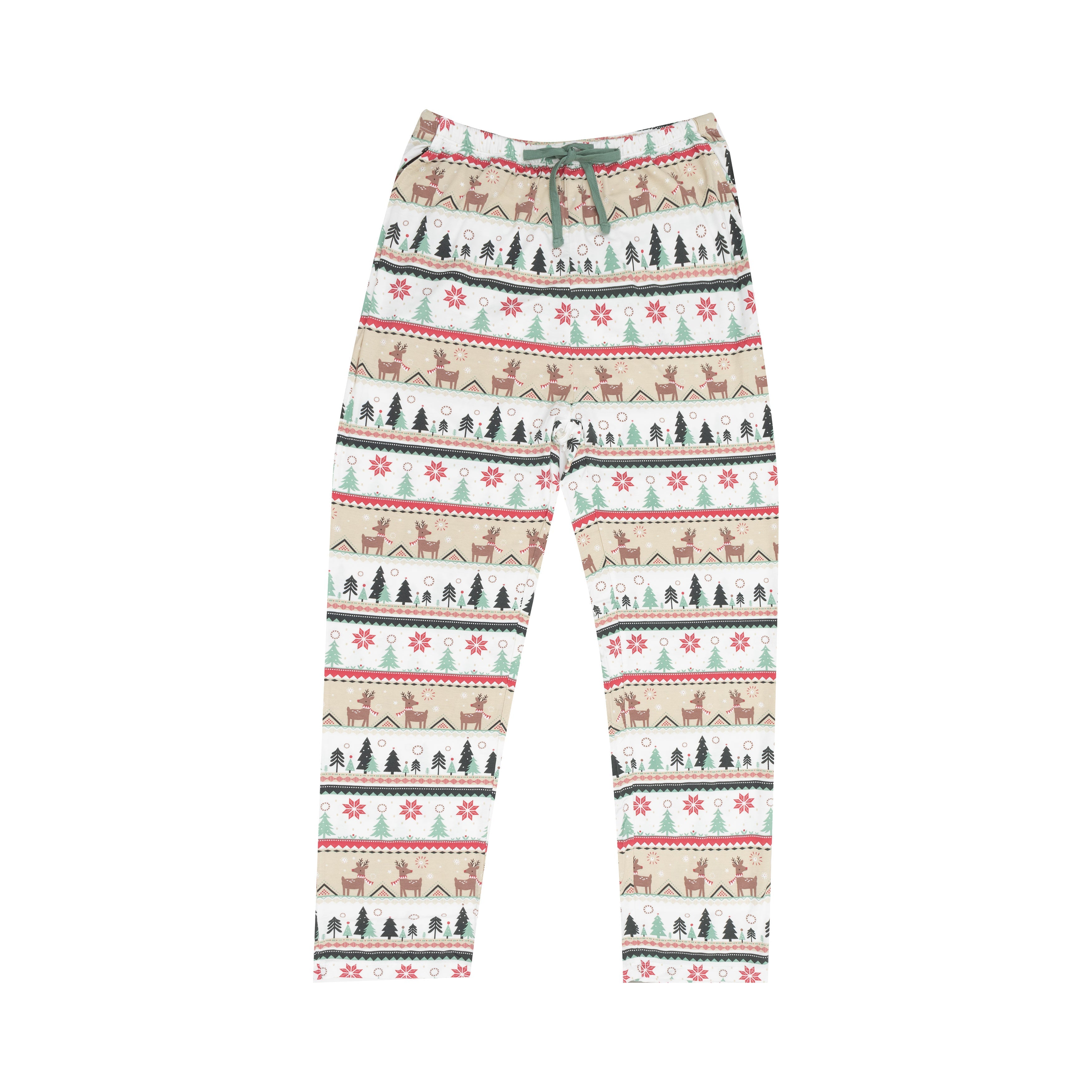 Adult L/s Loungewear Set W/ Pockets - Reindeer Fair Isle