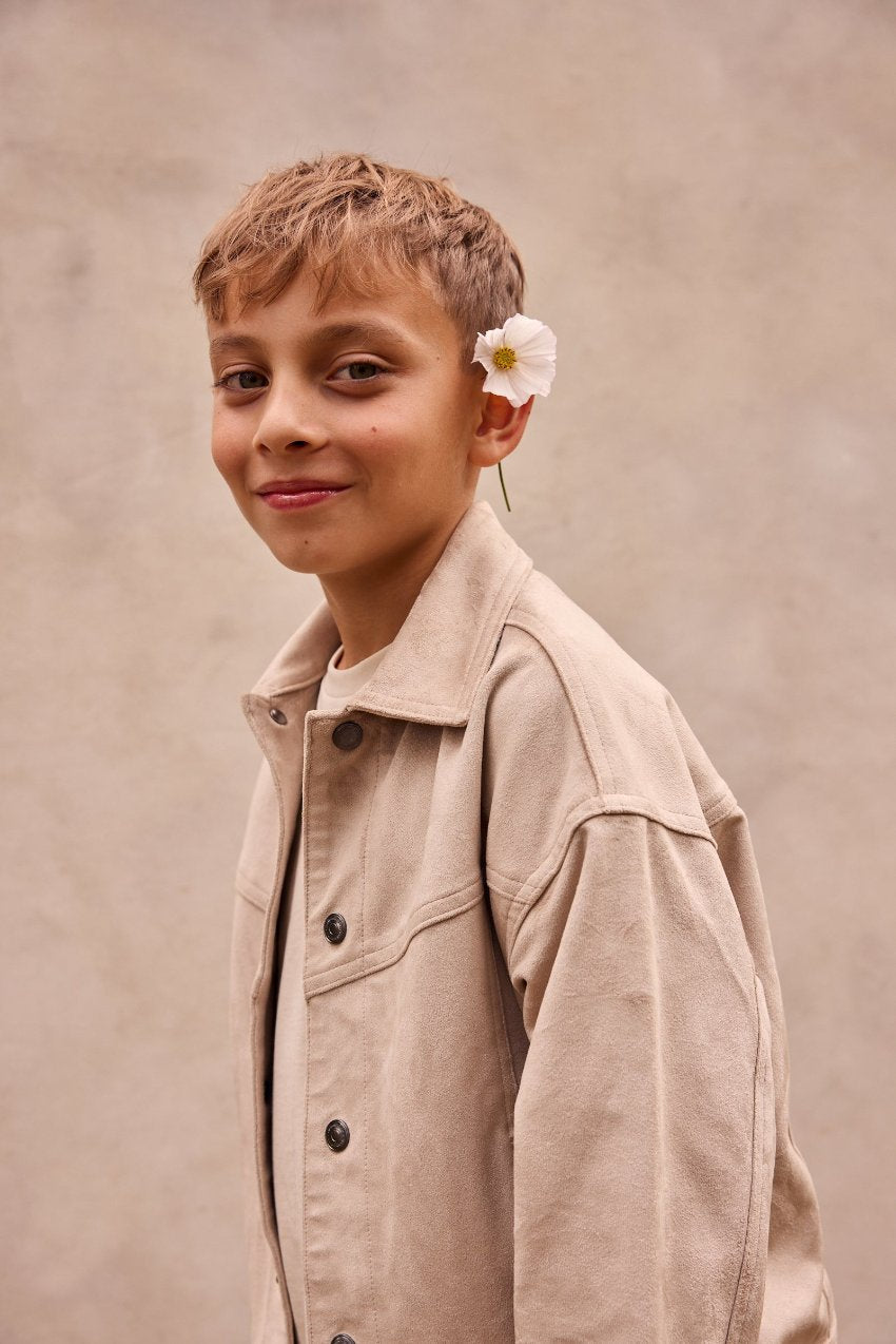 Faux Suede Trucker Jacket