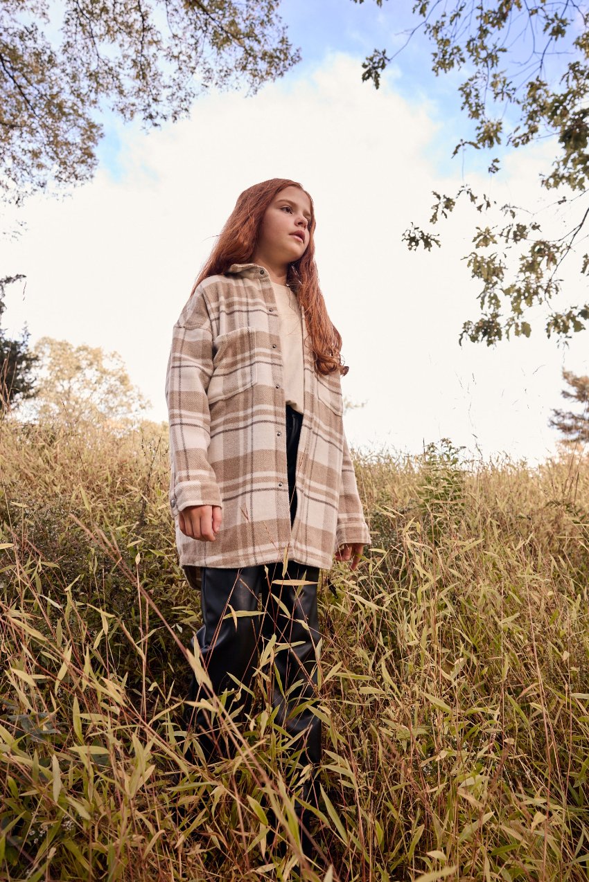 Elongated Oversized Plaid Shirt Jacket
