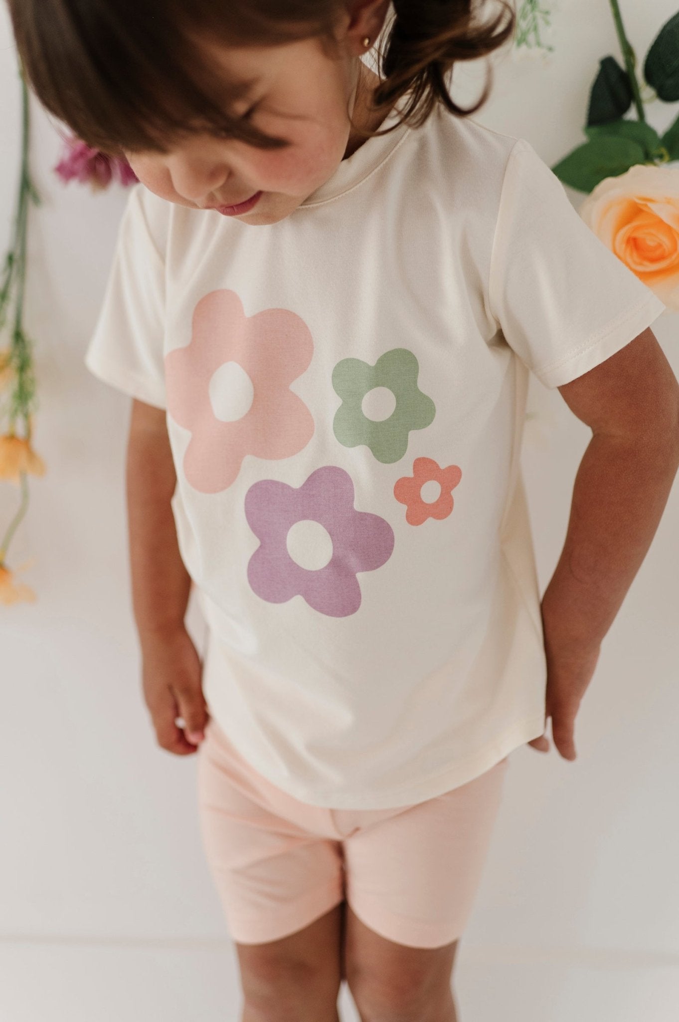 Girls Biker Shorts In Peachy Blush