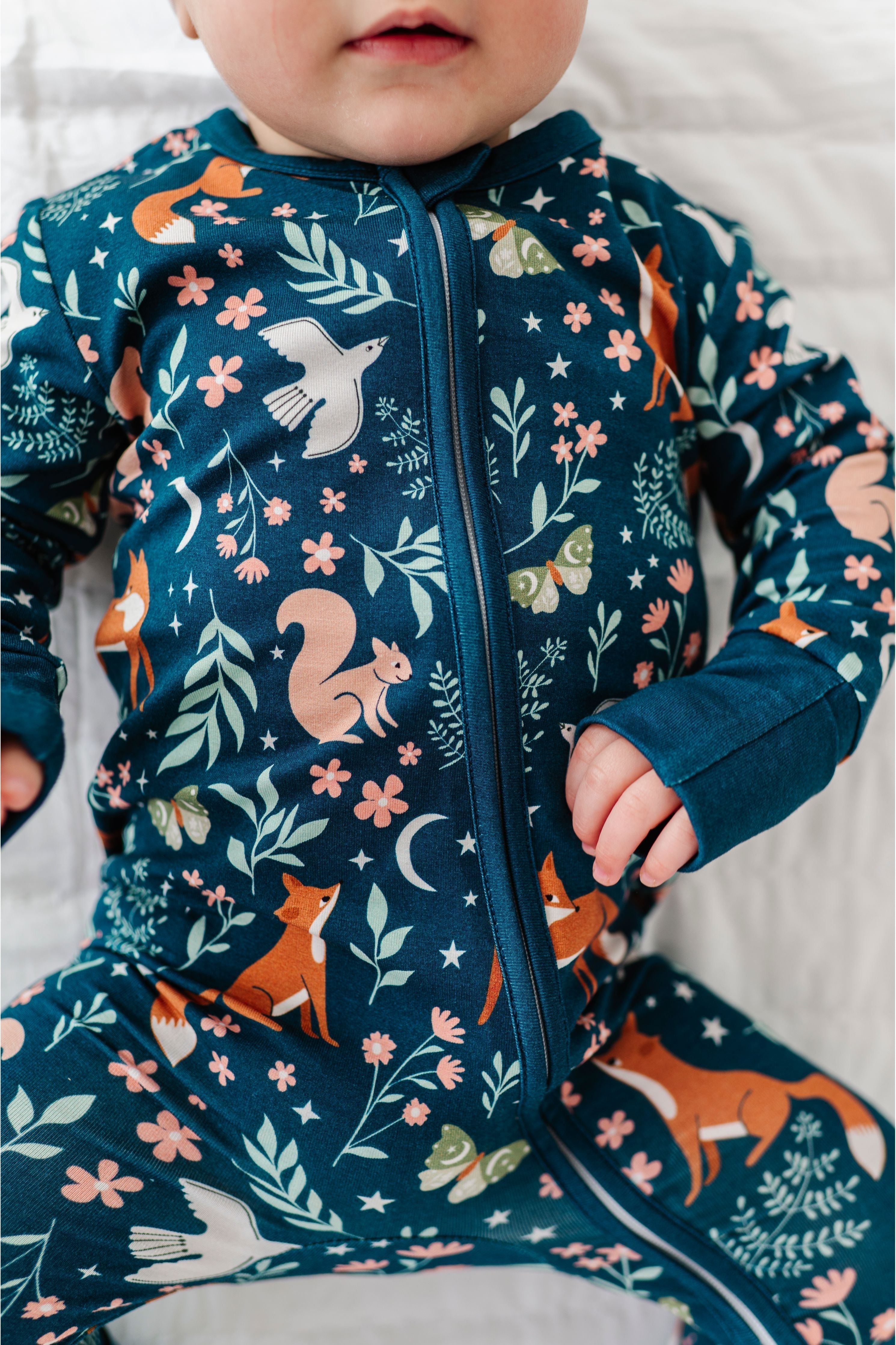 Bamboo One Piece Zip Pajama - Alice
