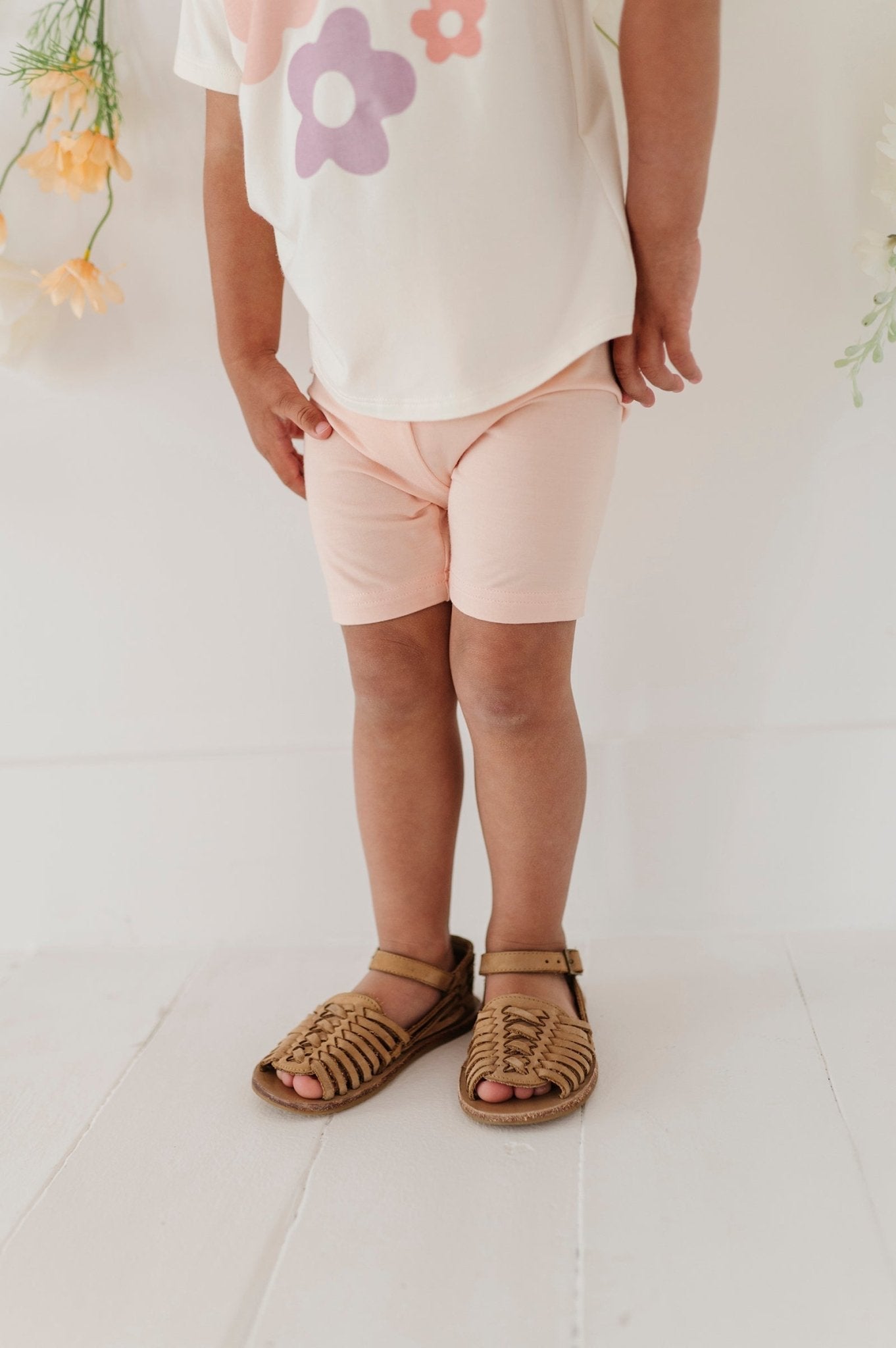 Girls Biker Shorts In Peachy Blush