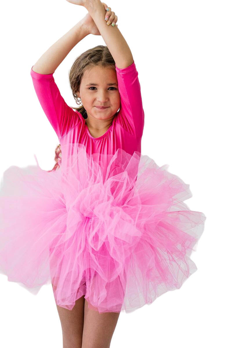 Hot Pink 3/4 Tutu Leotard