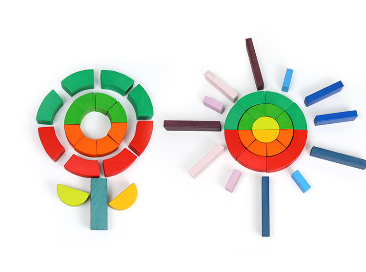 Large Stained Romanesque Stacking Puzzles Building Blocks