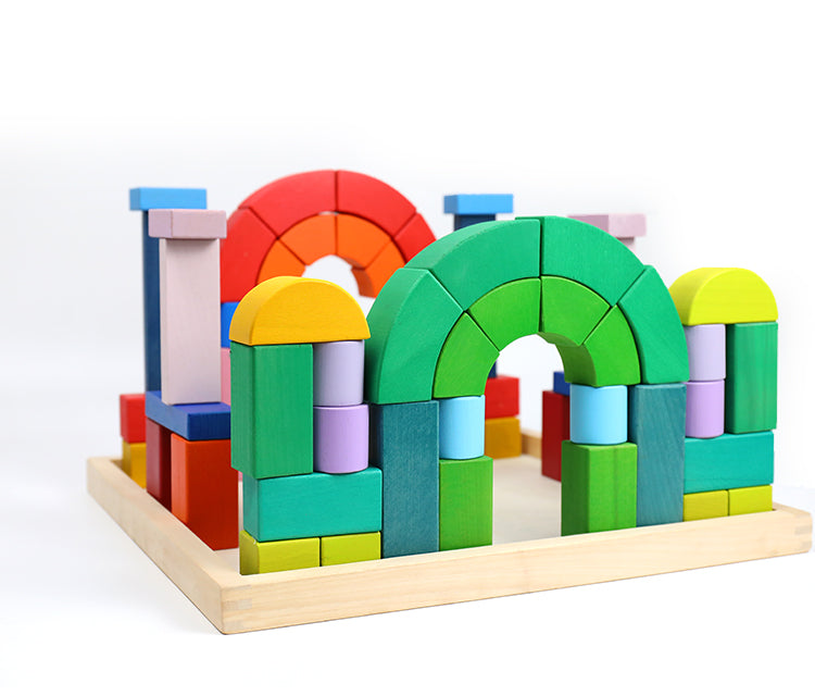 Large Stained Romanesque Stacking Puzzles Building Blocks