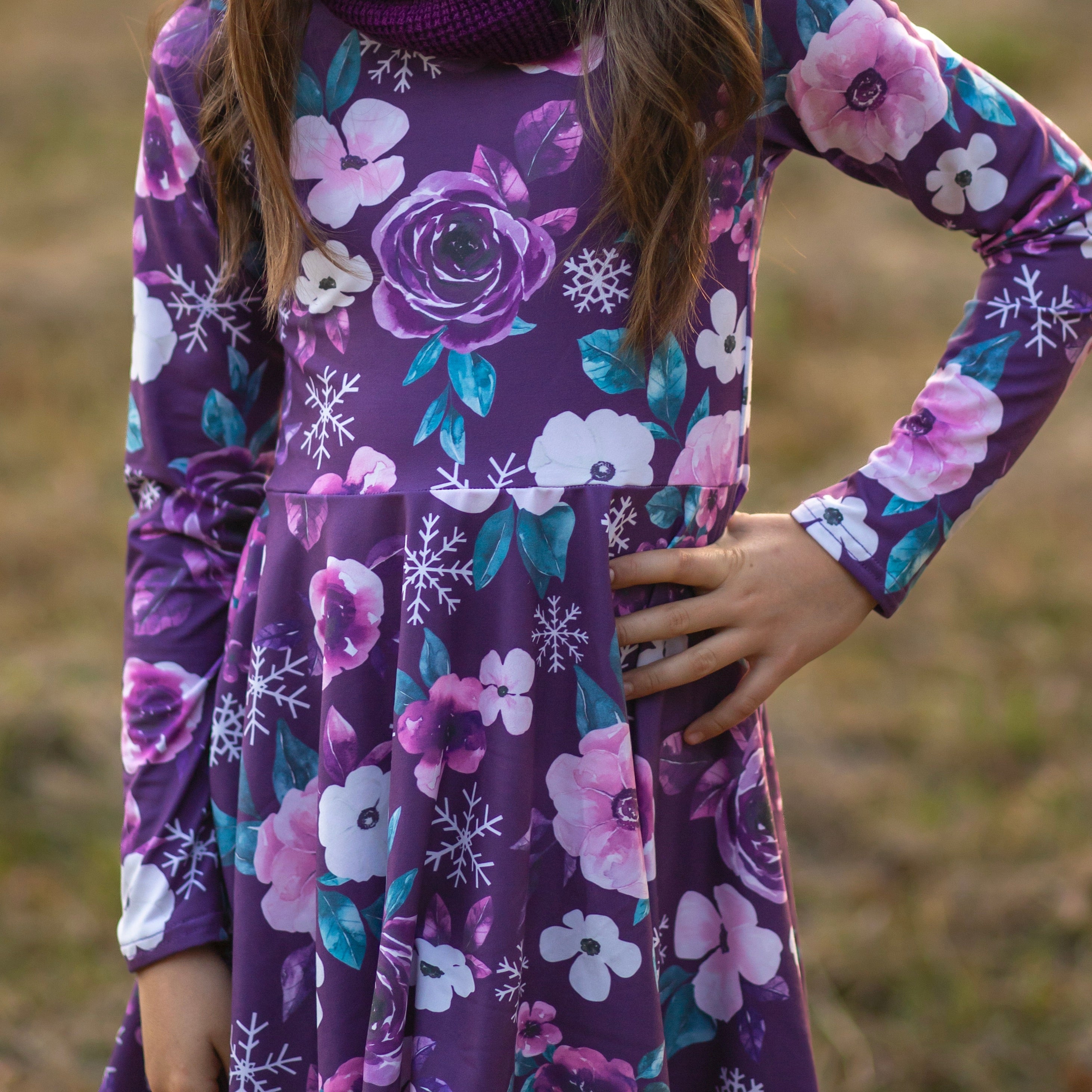 Purple Floral Snowflake