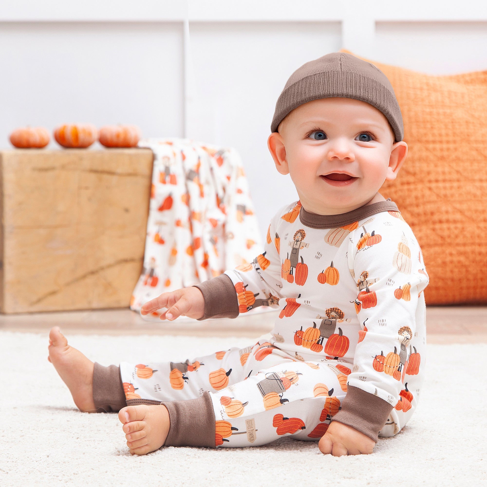 Pumpkin Patch Baby Romper – Bamboo Fall One-piece Outfit