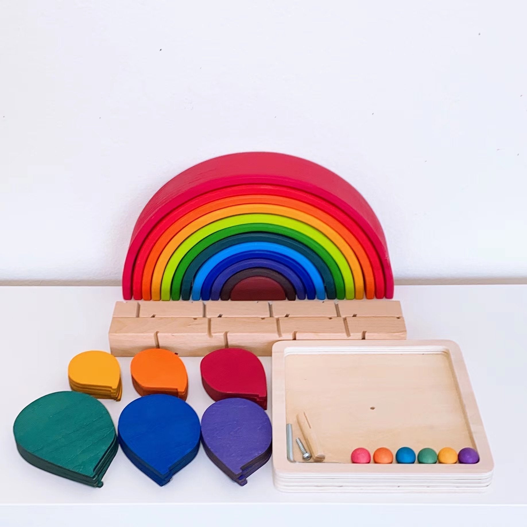 New Large Marble Tree In Primary Rainbow Colors