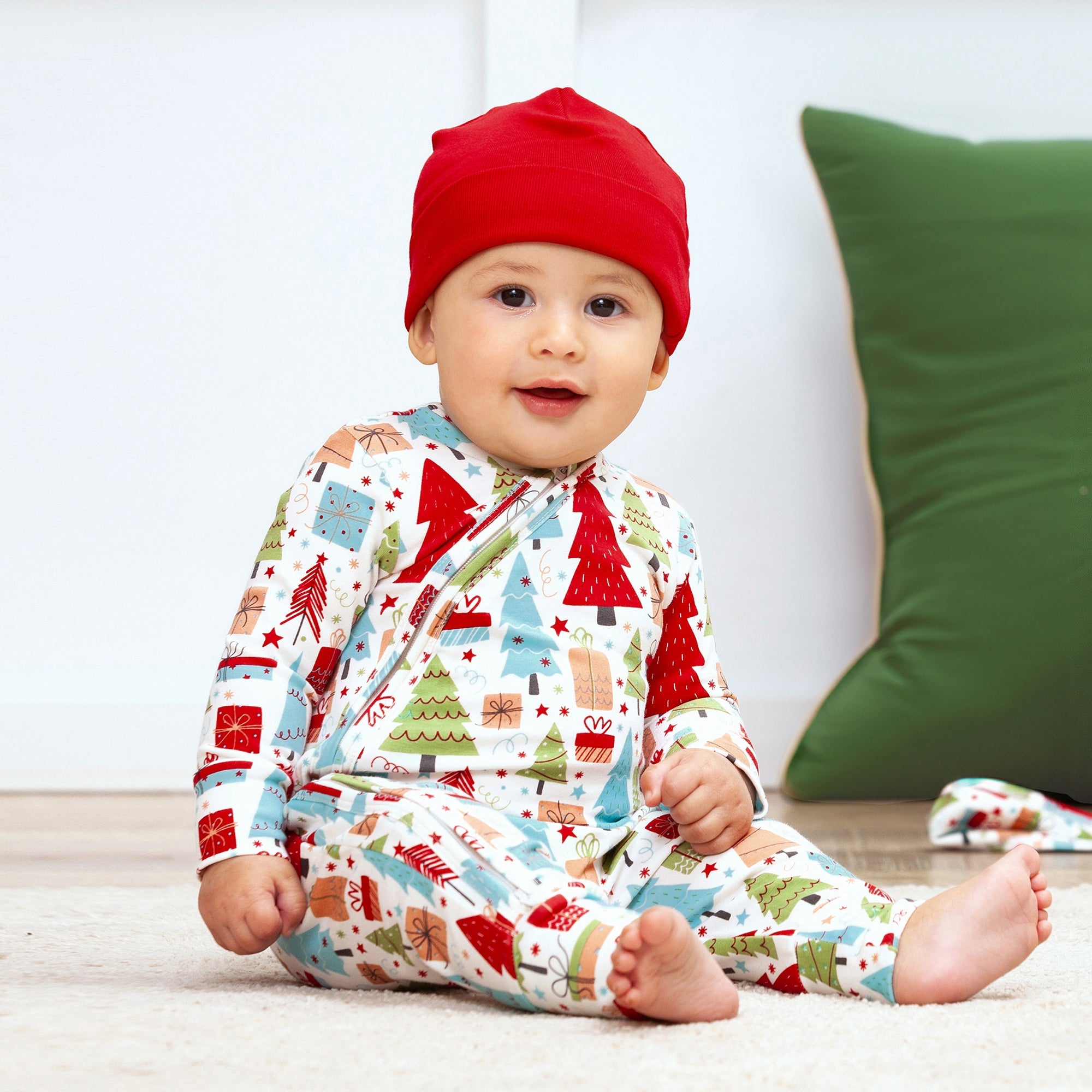 Christmas Merry Baby Bamboo Zipper Romper - Family Matching
