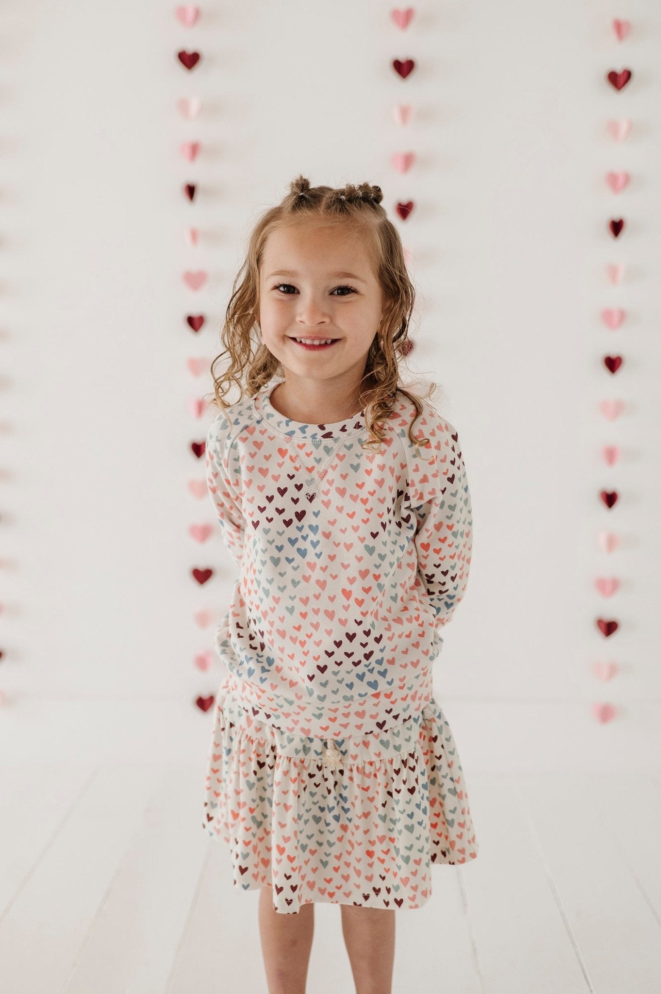 Girls Skort In Rainbow Hearts