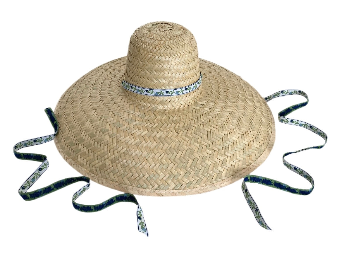 Geranium Sun Hat With Vintage Juniper Ribbon - Benefitting Bermuda National Trust